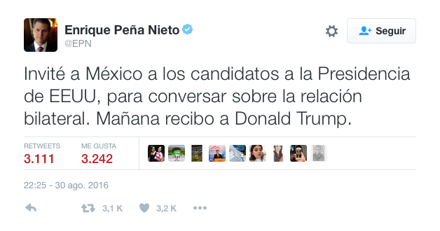 invita epn a trump a mexico