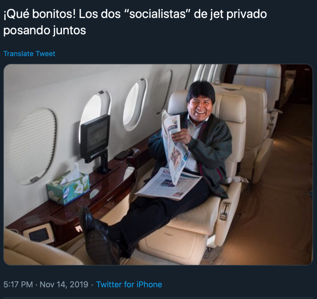 Evo Morales Jet Privado