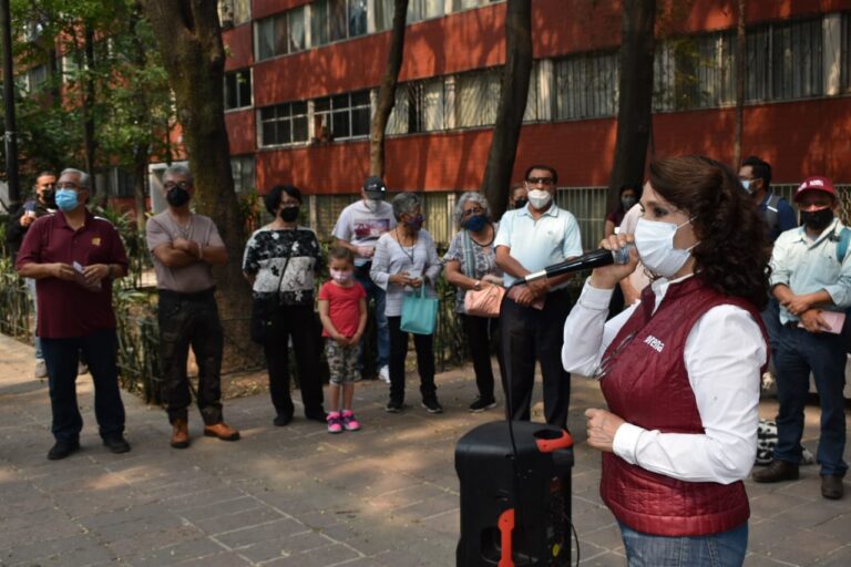 Entre las propuestas de Dolores Padierna está destinar presupuesto para resarcir los daños del sismo de 2017 en edificios de Tlatelolco.