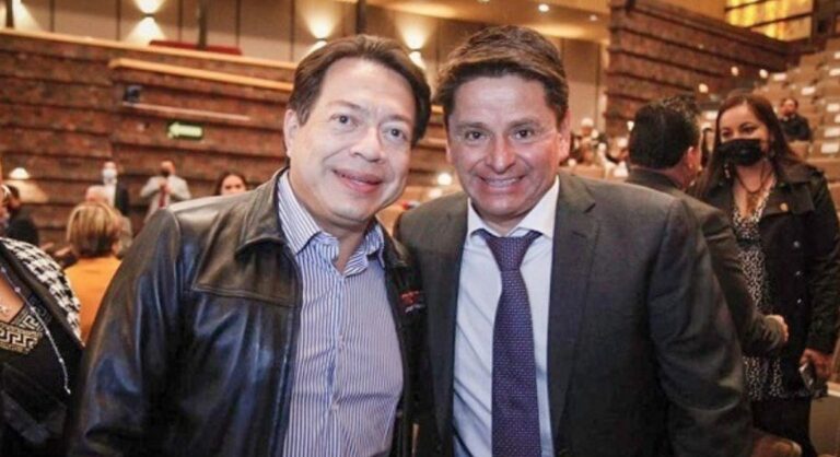 Cuauhtémoc Ochoa y Mario Delgado, militantes de MORENA.