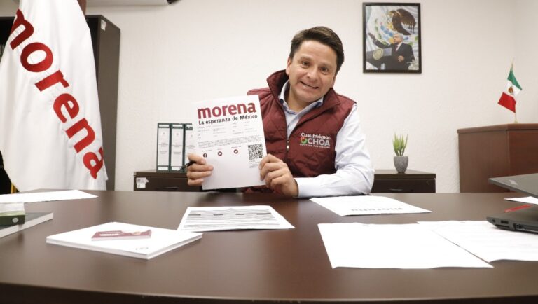 Cuauhtémoc Ochoa, diputado de MORENA por Hidalgo hizo su registro para buscar gubernatura en el 2022.