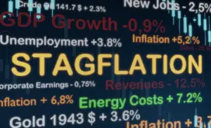 Imagen de números y símbolos que ilustran la afectación de la estanflación que explica Oscar Ramírez de la Campa