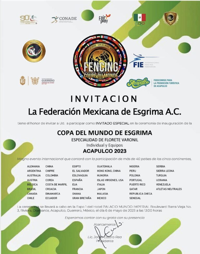 La elegancia y precisión se darán cita en Guerrero, con la celebración de la Copa del Mundo de Esgrima