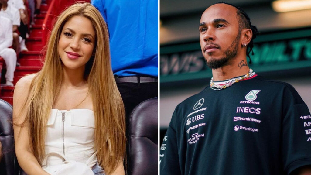 Shakira y Lewis Hamilton se besan en público