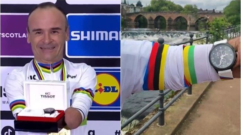 Premian con reloj de mano a ciclista paralímpico sin brazos en España