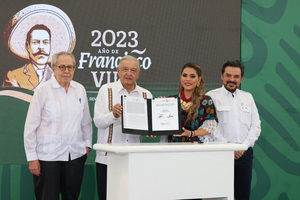 El presidente Andrés Manuel López Obrador y establece vínculos sólidos con la gobernadora Evelyn Salgado Pineda