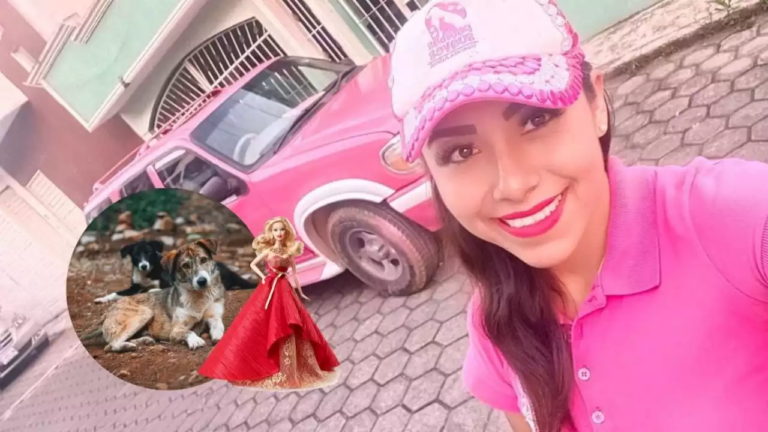 En su perroneta, "Barbie" mexicana rescata perritos de la calle
