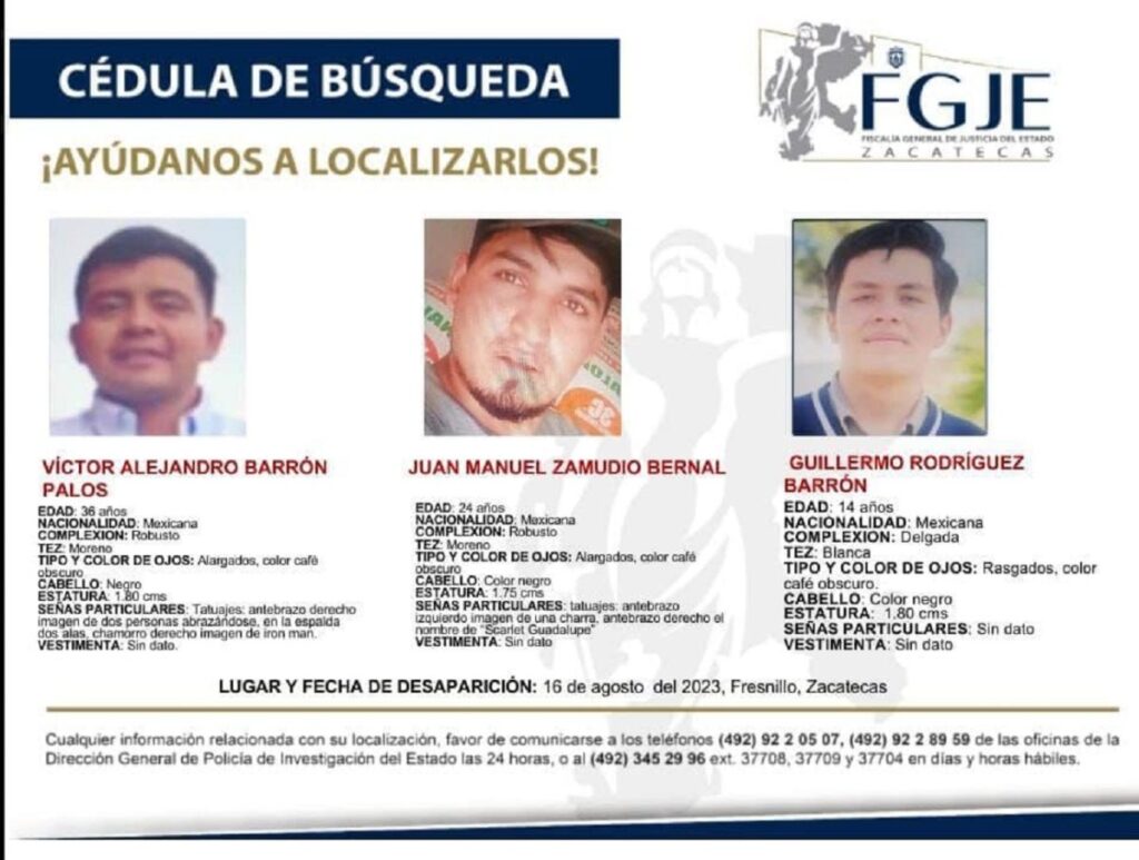 Secuestran a cuatro jóvenes en Fresnillo, Zacatecas