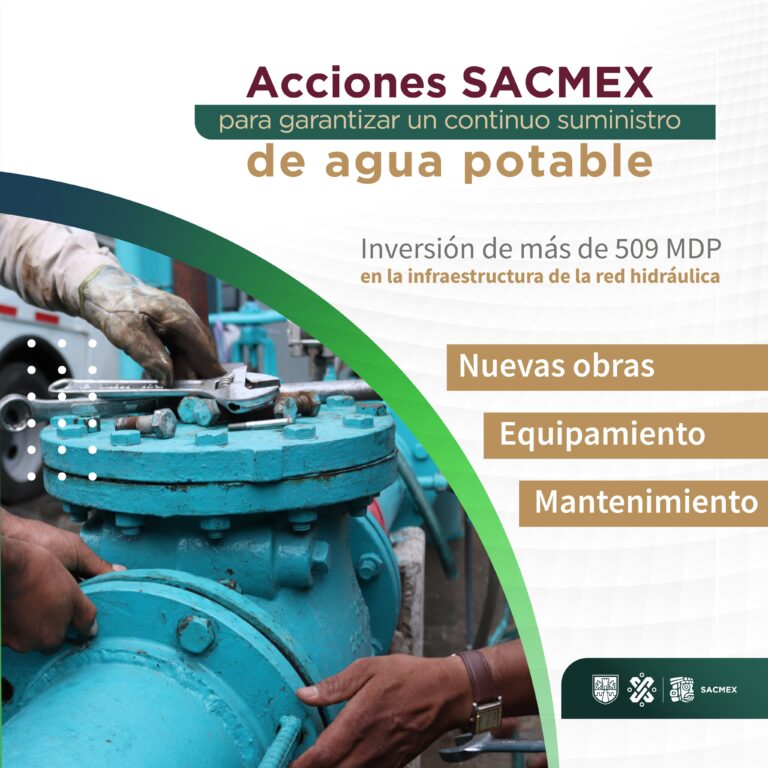 SACMEX: Plan de inversión para nuevas obras de la red de agua potable