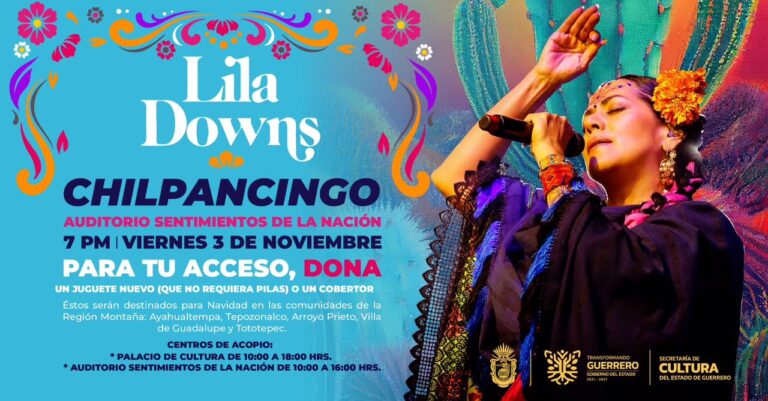 Lila Downs encabezará concierto de Solidaridad en Guerrero el 3 de noviembre