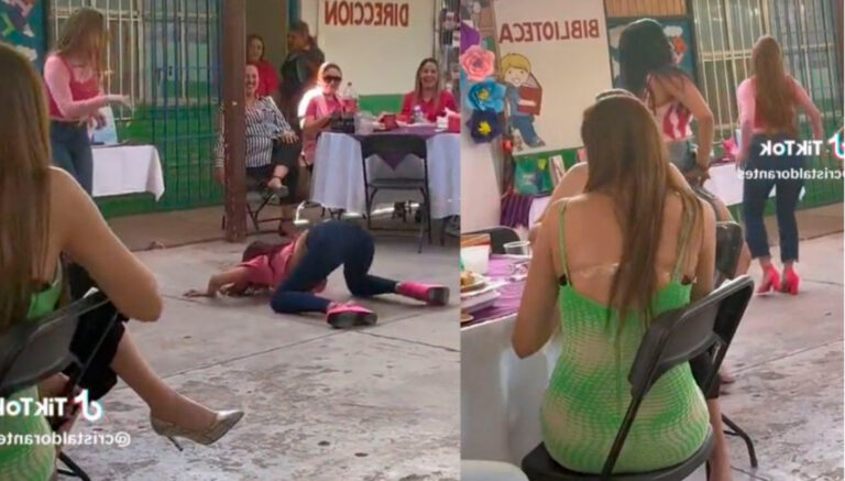 En festival escolar, mamás y maestras perrean y hacen el "paso de Anita"
