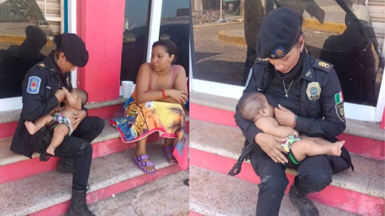Bebé fue amamantado por una mujer policía en Acapulco