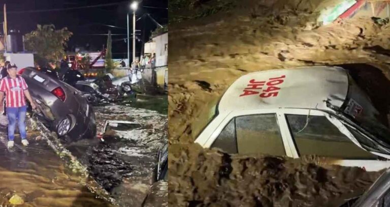 Fuertes lluvias desbordan río; hay 300 casas y 18 autos afectados en Tejupilco