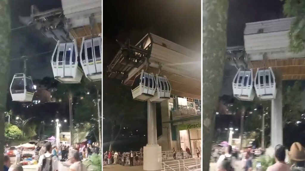 Chocan cabinas de teleférico en Colombia
