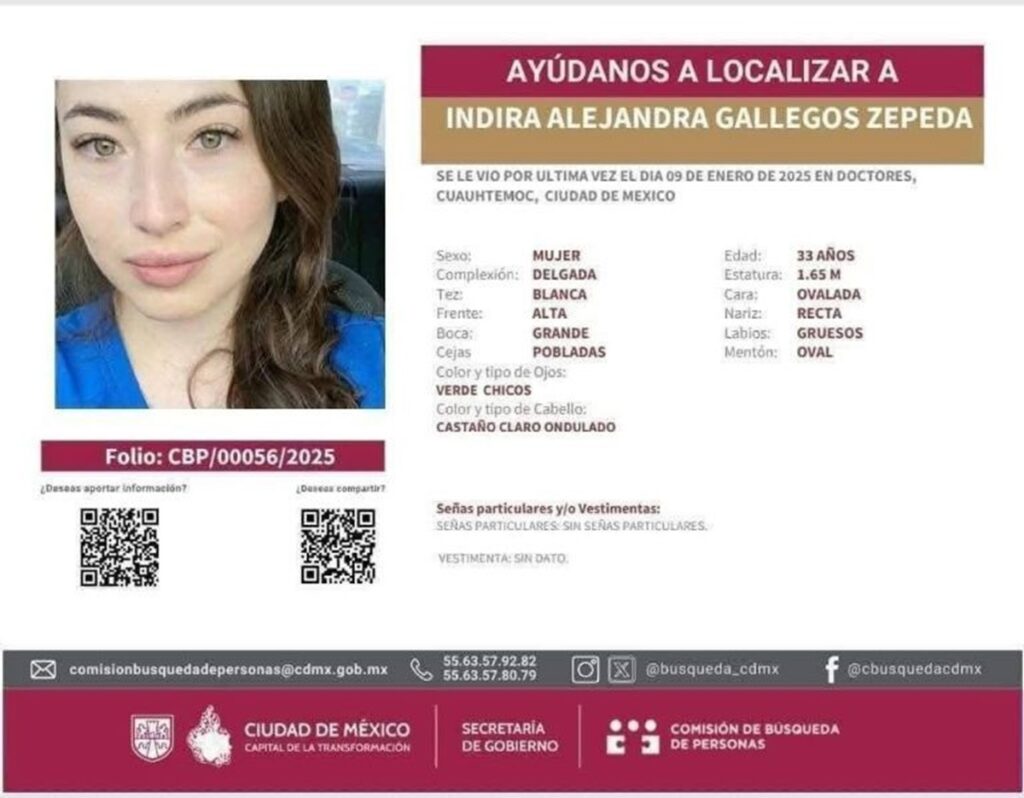 Revelan datos sobre muerte de la doctora Indira Gallegos