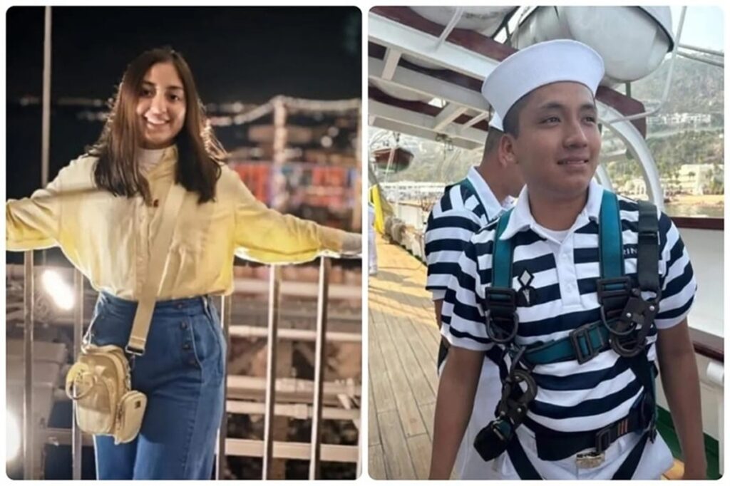 Jair Marcos y América Sánchez, víctimas mortales del Buque Cuauhtémoc