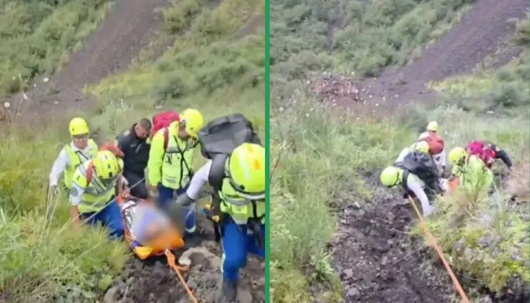 Hombre que cayó a cráter de volcán ya está en el hospital